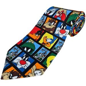 Vintage Looney‎ Tunes Tie Stamp Collection 1997 Warner Bros. Novelty Necktie